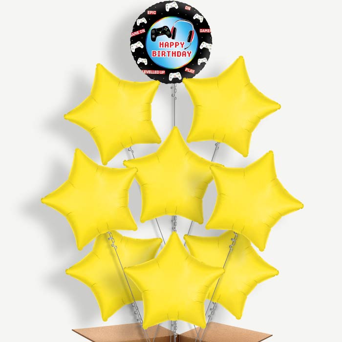 Epic Gamer Happy Birthday Helium Balloon Bundle | Party Save Smile