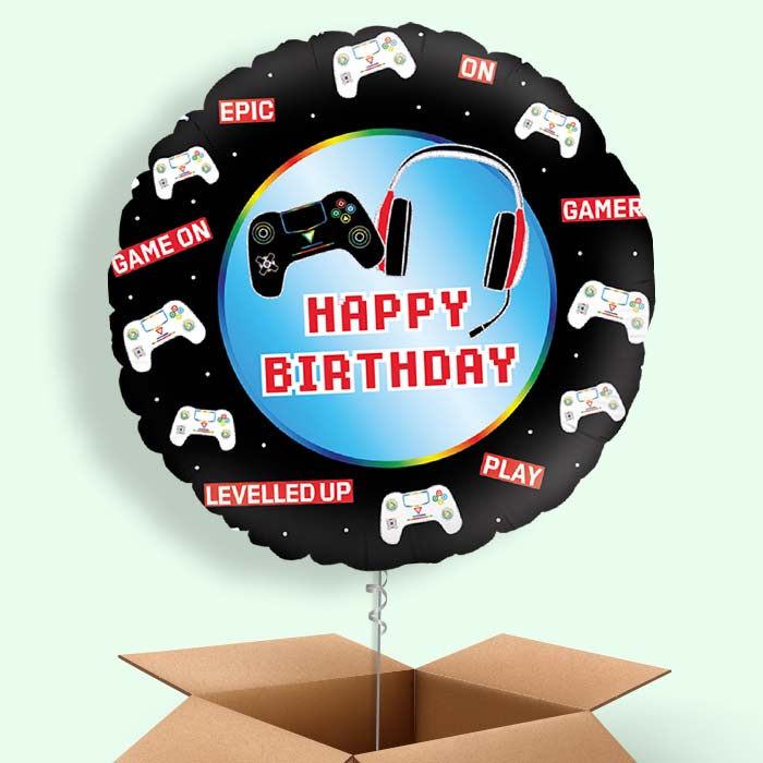 Epic Gamer Happy Birthday Helium Balloon in a Box - 1 Balloon | Party Save Smile