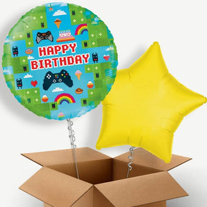 Gaming Birthday Game Blox Helium Balloon Duo