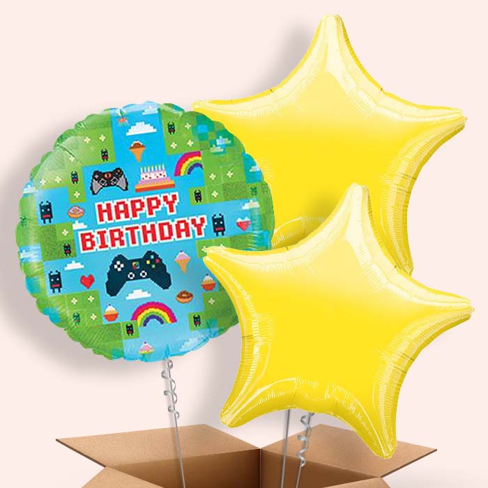 Gaming Birthday Balloons in a Box - Game Blox