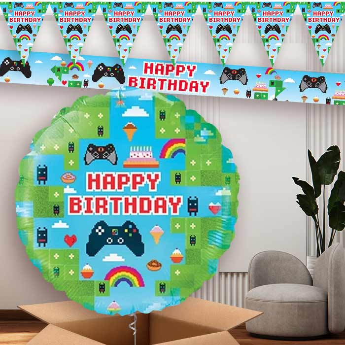 Game Blox Birthday Balloon and Banners | Party Save Smile