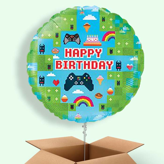 Gaming Birthday Balloons in a Box - Game Blox