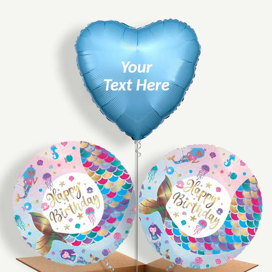 Personalisable Happy Birthday Mermaid Tail Helium Balloons | Party Save Smile