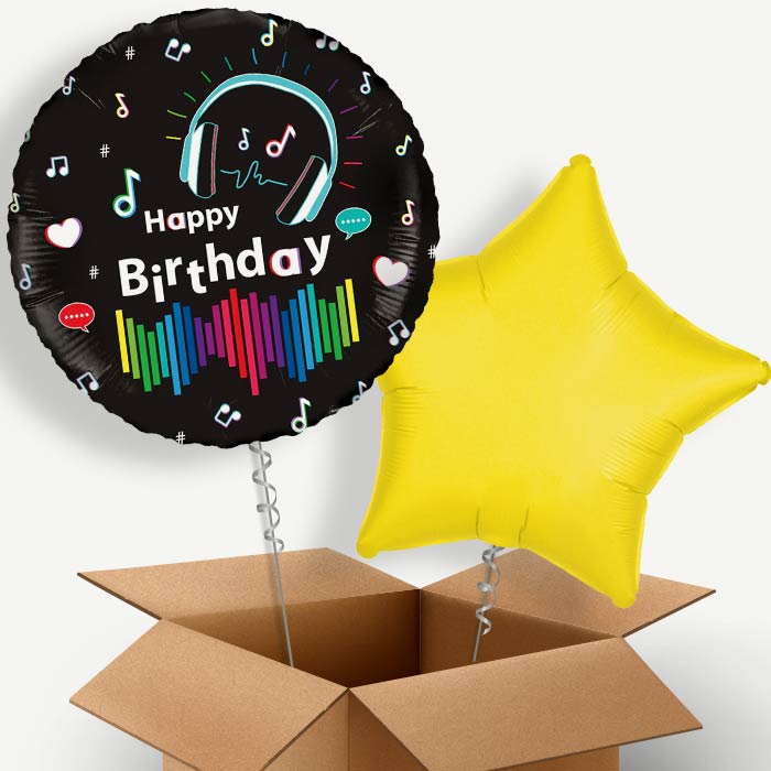 Music Birthday Helium Balloon Pair | Party Save Smile