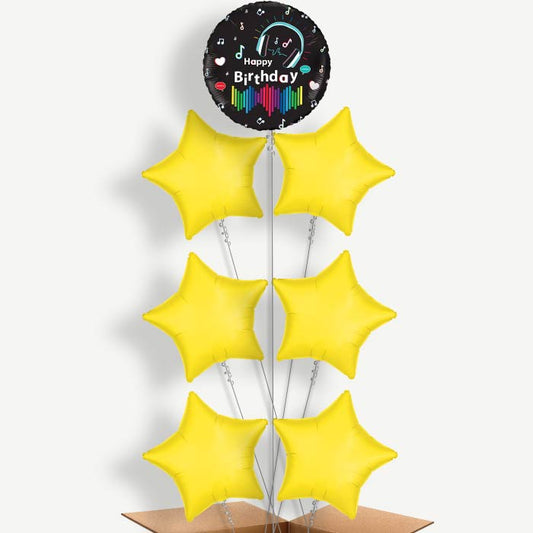 Music Birthdays with Helium Balloon Arrangement | Party Save Smile