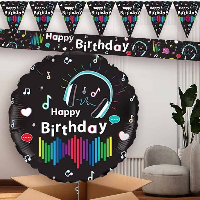Music Birthday Balloon and Banners | Party Save Smile