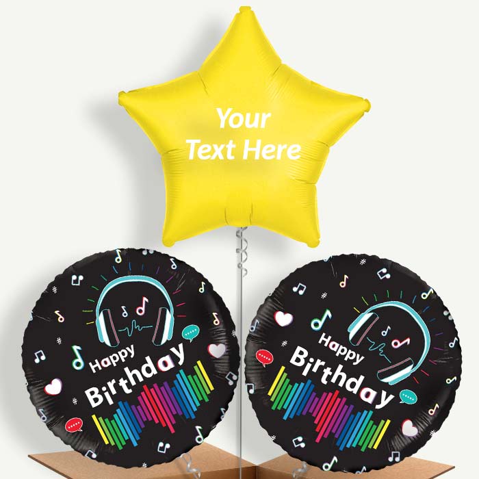 Personalisable Music Birthdays with Helium Balloons | Party Save Smile