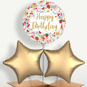 Pick n Mix Sweets Happy Birthday Balloon Bunch (Trio)