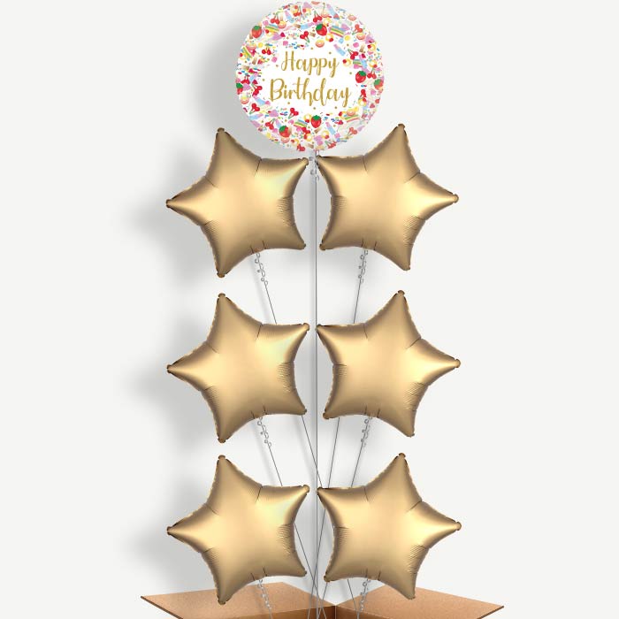 Pick n Mix Sweets Happy Birthday Helium Balloon Arrangement | Party Save Smile