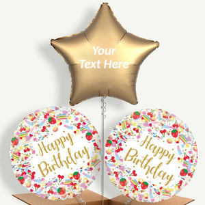 Personalisable Pick n Mix Sweets Happy Birthday Helium Balloons