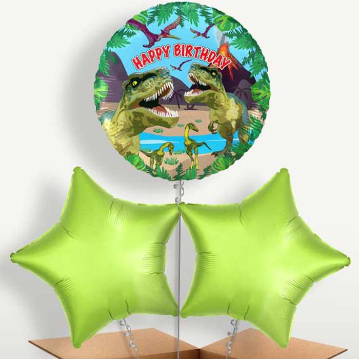 Birthday Dinosaur Bunch of Balloons inflated with Helium | Party Save Smile