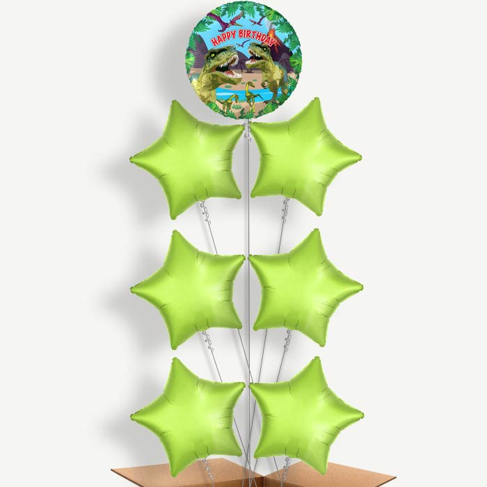 Birthday Dinosaur Balloon Arrangement Inflated with Helium | Party Save Smile