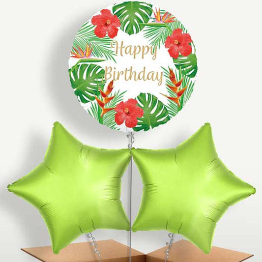 Tropical Happy Birthday Helium Bunch of Balloons | Party Save Smile