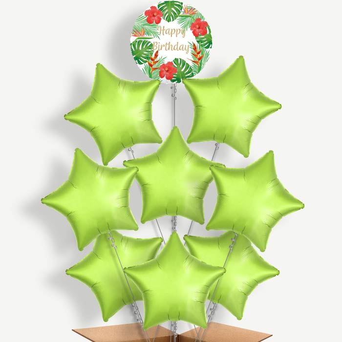 Tropical Happy Birthday Helium Balloon Bundle | Party Save Smile