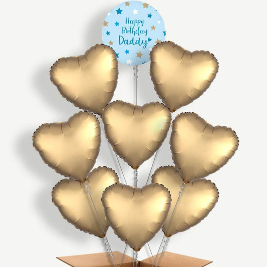 Happy Birthday Daddy Blue Stars Helium Balloon Bundle | Party Save Smile