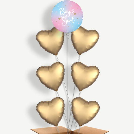 Pastel Ombre Gender Reveal Helium Balloon Arrangement | Party Save Smile