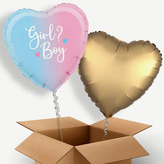 Ombre Heart Boy or Girl Helium Balloon Pair | Party Save Smile
