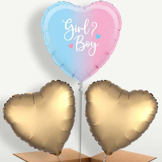 Ombre Heart Boy or Girl Balloon Bunch | Party Save Smile