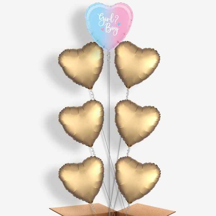 Ombre Heart Boy or Girl Helium Balloon Arrangement | Party Save Smile