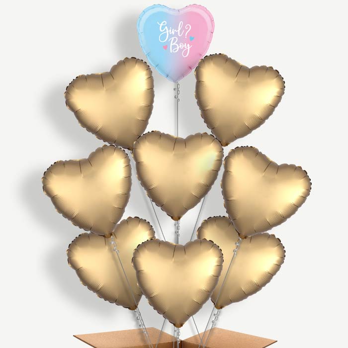 Ombre Heart Boy or Girl Helium Balloon Bundle | Party Save Smile