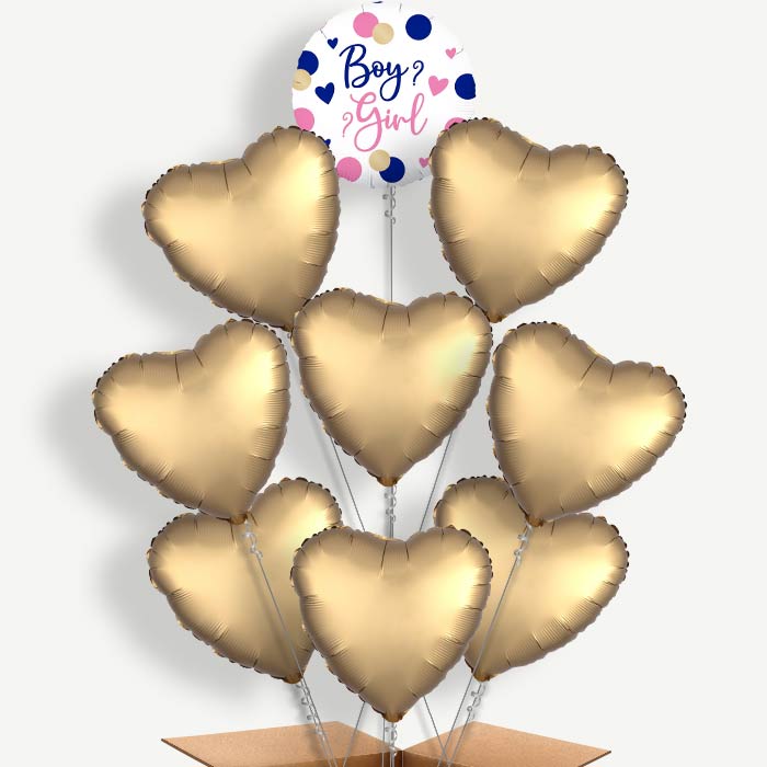 Pink & Navy Gender Reveal Helium Balloon Bundle | Party Save Smile