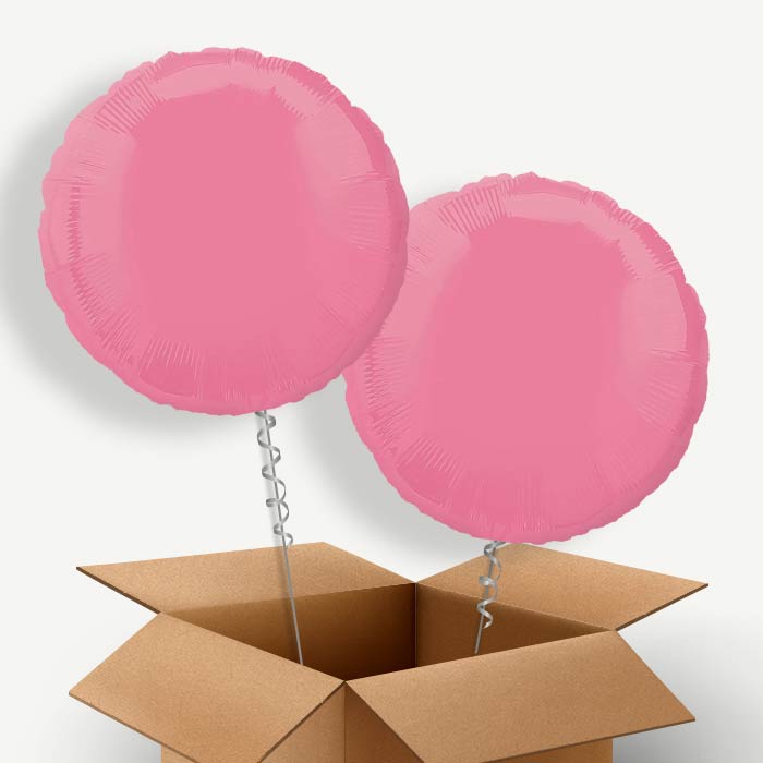 Bright Pink Plain Coloured Circle Helium Balloon Duo | Party Save Smile