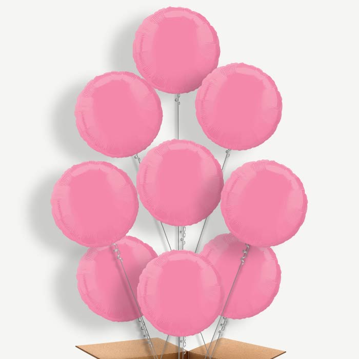 Bright Pink Plain Coloured Circle Helium Balloon Bundle | Party Save Smile