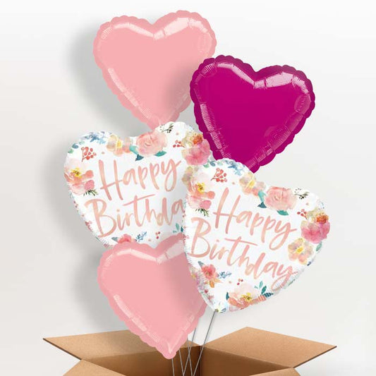 Roses Happy Birthday Helium Balloon in a Box - 5 Balloon | Party Save Smile