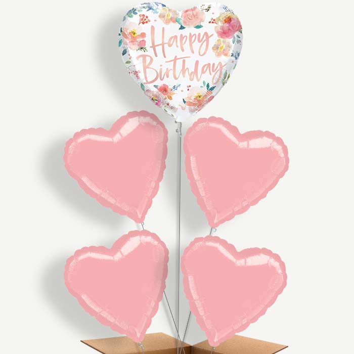 Roses Happy Birthday Helium Cluster Balloons | Party Save Smile