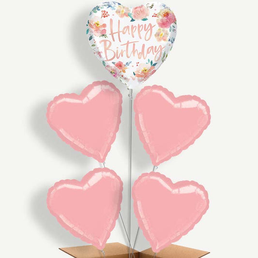 Roses Happy Birthday Helium Cluster Balloons | Party Save Smile