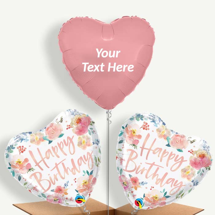 Personalisable Roses Happy Birthday Helium Balloons | Party Save Smile