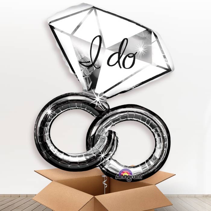 I Do Helium Balloons in a Box - Wedding Ring - Giant Balloon | Party Save Smile