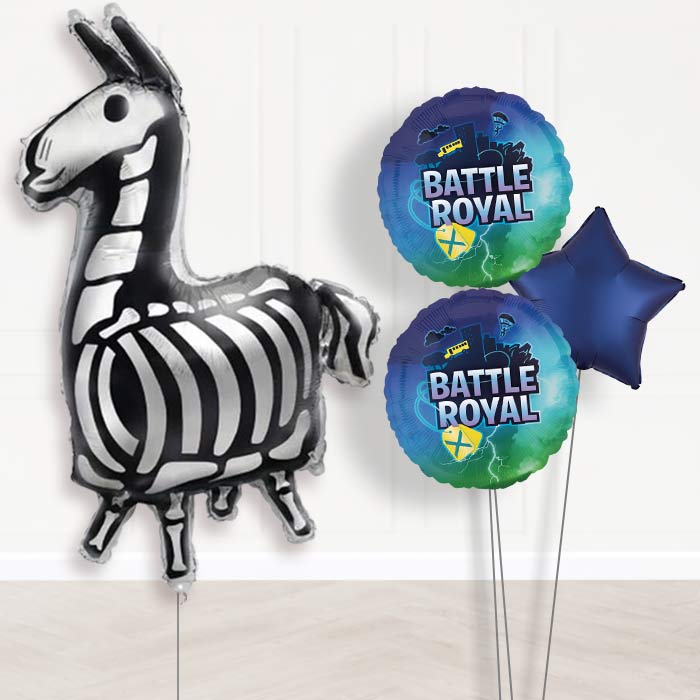 Fortnite Llama Inflated Helium Balloons Delivered-Giant Balloon + 2 Themed Balloons + 1 Plain Balloon 
