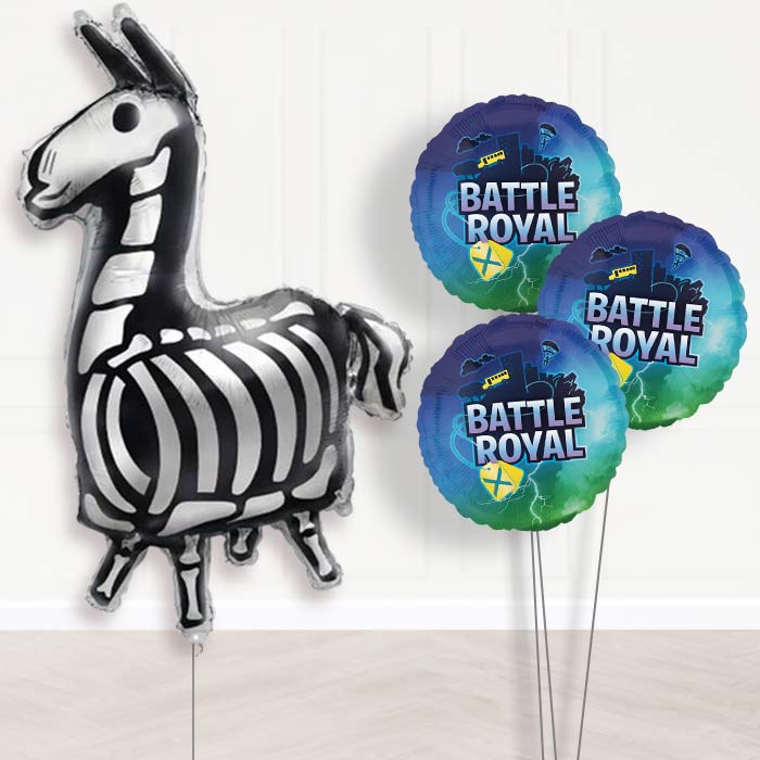 Fortnite Llama Inflated Helium Balloons Delivered - Themed Bouquet | Party Save Smile