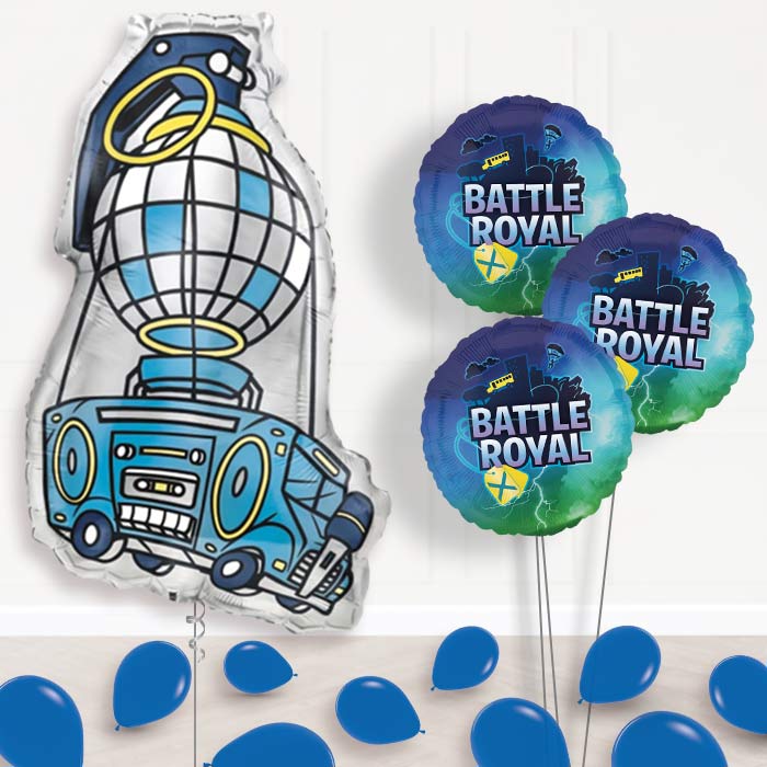Fortnite Battle Inflated Helium Balloons Delivered - Themed Bouquet and Latex | Party Save Smile