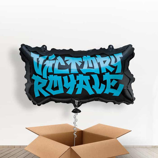 Fortnite Victory Royale Giant Helium Balloon in a Box Gift - With 3 Themed Balloons | Party Save Smile