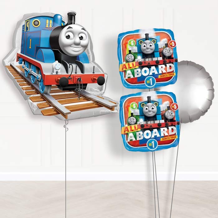 Thomas Helium Balloon Bouquet in a Box-Giant Balloon + 2 Themed Balloons + 1 Plain Balloon 