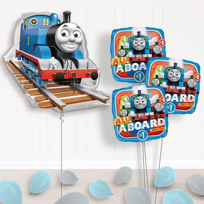 Thomas Helium Balloon Bouquet in a Box - Themed Bouquet and Latex | Party Save Smile