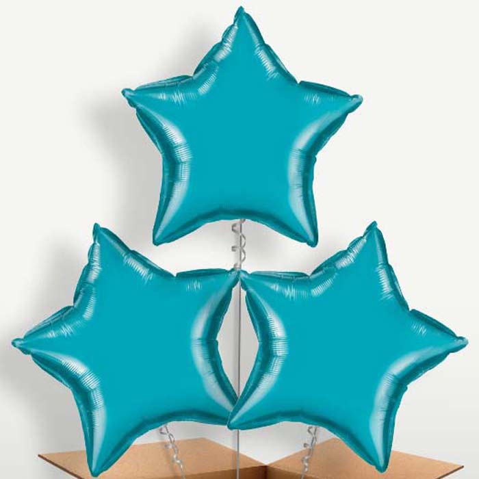 Turquoise Star Helium Bunch of Balloons | Party Save Smile