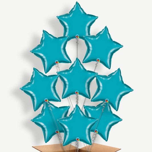 Turquoise Star Helium Balloon Bundle | Party Save Smile