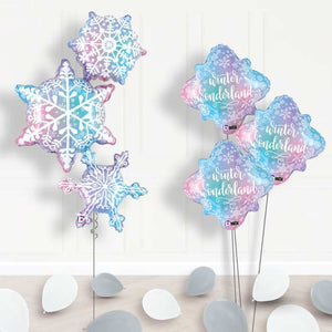 Snowflake Christmas Helium Balloon Bouquet Delivered