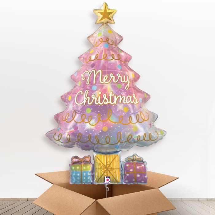Holographic Christmas Tree Helium Balloon in a Box - Giant Balloon | Party Save Smile