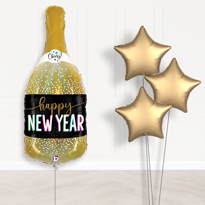 Happy New Year Balloon Decoration Bouquet - Plain Bouquet | Party Save Smile