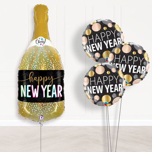 Happy New Year Balloon Decoration Bouquet - Themed Bouquet | Party Save Smile