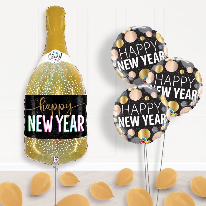 Happy New Year Balloon Decoration Bouquet - Themed Bouquet and Latex | Party Save Smile