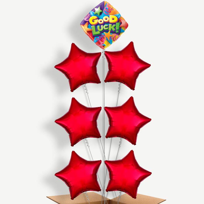 Good Luck Diamond Balloon Arrangement Inflated with Helium | Party Save Smile