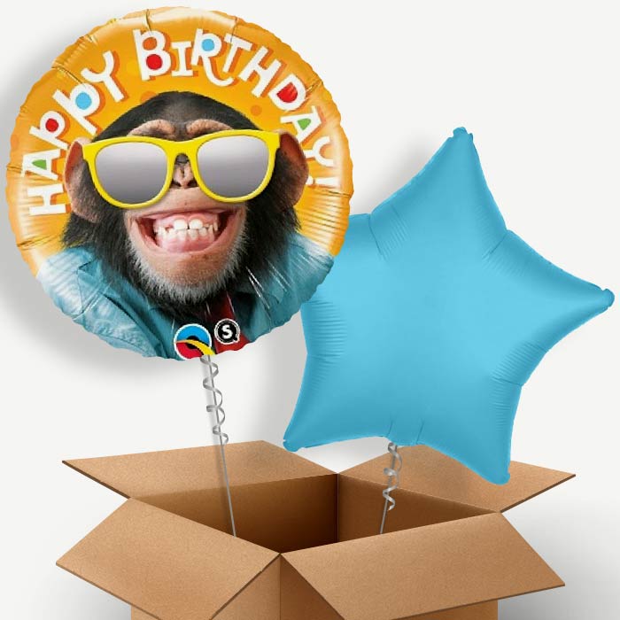 Monkey Birthday Helium Balloon Pair | Party Save Smile