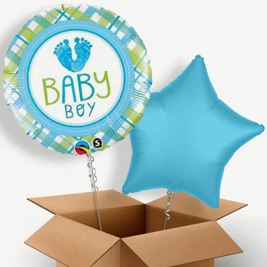 Baby Foot Baby Boy Helium Balloon Two | Party Save Smile