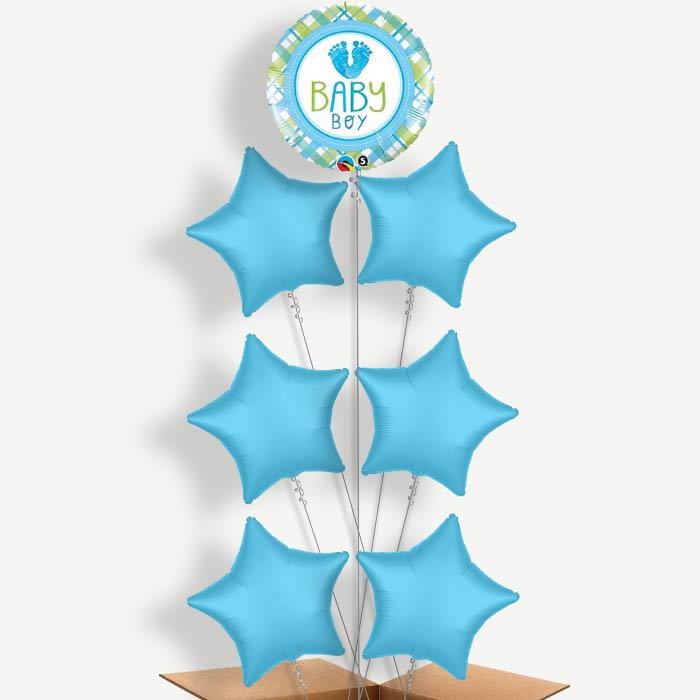 Baby Foot Baby Boy Balloon Arrangement Inflated with Helium | Party Save Smile