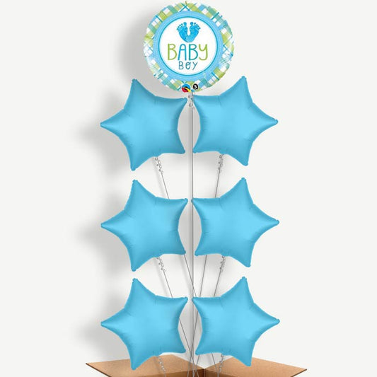Baby Foot Baby Boy Balloon Arrangement Inflated with Helium | Party Save Smile